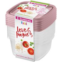Kit 6 Potinhos Quadrados Freezer Microondas Geladeira 800ml