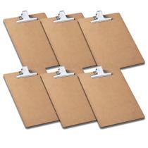 Kit 6 Prancheta Oficio C/ Prendedor Metal HDF 3020