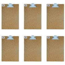 Kit 6 pranchetas madeira a4 prendedor de metal Carbrink