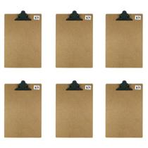 Kit 6 pranchetas madeira a4 prendedor de plástico Carbrink Kit 6 pranchetas madeira a4 prendedor de plástico Carbrink