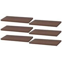 Kit 6 Prateleiras 40 x 20cm Nogal Suporte Invisível
