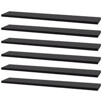 Kit 6 Prateleiras 60 x 10cm Preta Suporte Invisível Kit 6 Prateleiras 60 x 10cm Preta Suporte Invisível