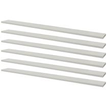 Kit 6 Prateleiras 80 x 10cm Branca Suporte Invisível