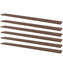 Kit 6 Prateleiras 80 x 10cm Nogal Suporte Invisível Kit 6 Prateleiras 80 x 10cm Nogal Suporte Invisível