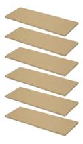 Kit 6 Prateleiras Mdf Cru 60X20 Cms Com Suporte