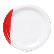 Kit 6 Prato De Cerâmica Raso Refeição Linha Atual Vermelho