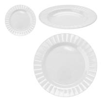Kit 6 Prato Fundo Redondo 27cm Melamina Linha Vitalle Branco