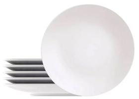 Kit 6 Prato Fundo Tramontina Em Porcelana 22cm Branco