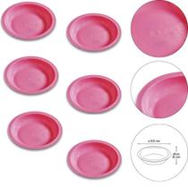 Kit 6 Prato Infantil de Plástico Desenho de Ursinhos Rosa