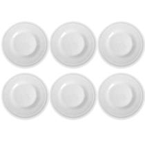 Kit 6 Prato Opaline Menu Sobremesa Redondo Duralex Vidro Temperado Branco