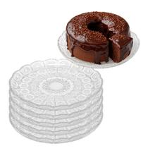 Kit 6 Prato para Bolo Pequeno de Vidro Transparente Bohemia 20,5cm Em Casa Tem