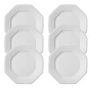 Kit 6 Prato Raso De Porcelana Schmidt Octagonal Prisma
