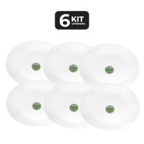 Kit 6 prato raso petala opaline temperado ø 27 cm