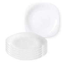 Kit 6 Prato Raso Quadrado Opaline
