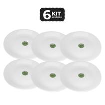 Kit 6 prato raso redondo opaline temperado ø 27 cm