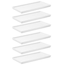 Kit 6 Pratos 27x13cm Brancos Bandejas Decorativas Uno Coza Plásticas Servir Petiscos