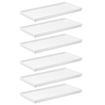 Kit 6 Pratos 27x13cm Brancos Bandejas Decorativas Uno Coza Plásticas Servir Petiscos