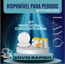 Kit 6 Pratos Astral Fundos + Jg. 6 Copos Lights 300ml - Duralex