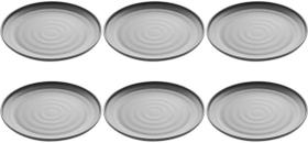 Kit 6 Pratos De Melamina Preto Fosco 25,5cm Sushi Casa Kit 6 Pratos De Melamina Preto Fosco 25,5cm Sushi Casa