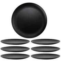 Kit 6 Pratos De Mesa 26,5cm Refeição Preto Gourmet Mix