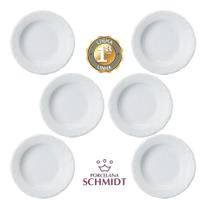 Kit 6 Pratos De Porcelana Fundo Sopa Pomerode Schmidt