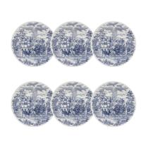 Kit 6 Pratos de Sobremesa 19cm Cena Inglesa Cerâmica Oxford Kit 6 Pratos de Sobremesa 19cm Cena Inglesa Cerâmica Oxford