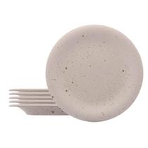 Kit 6 Pratos de Sobremesa Cerâmica Mist Matte Rustico Decorado 22cm Wolff