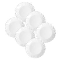 Kit 6 Pratos de Sobremesa Nadir Duralex em Vidro Pétala Branco Kit 6 Pratos de Sobremesa Nadir Duralex em Vidro Pétala Branco