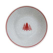 Kit 6 Pratos De Sobremesa Natal Jolly Pinheiro Oxford Cerâmica 19cm