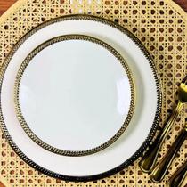 Kit 6 Pratos de Sobremesa Porcelana Paddy 19cm Wolff Kit 6 Pratos de Sobremesa Porcelana Paddy 19cm Wolff