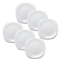 Kit 6 Pratos De Sobremesa Quadrados Opaline 20cm Hauskraft