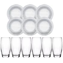 Kit 6 Pratos Fundos Diamante e 6 Copos Oca Nadir Figueiredo Kit 6 Pratos Fundos Diamante e 6 Copos Oca Nadir Figueiredo