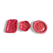 Kit 6 Pratos Natalino Plástico Rígido Petiscos Reutilizável Kit 6 Pratos Natalino Plástico Rígido Petiscos Reutilizável