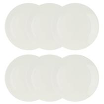 Kit 6 Pratos para Sobremesa de Porcelana Clean Branco 20cm Kit 6 Pratos para Sobremesa de Porcelana Clean Branco 20cm