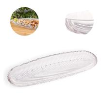 Kit 6 Pratos Petisqueira de Vidro Retangular 27x10cm Luxo