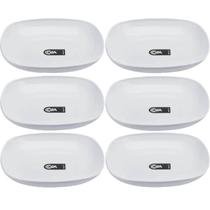 Kit 6 Pratos Plásticos Brancos 17,2cm Essential Coza Servir Petiscos Frutas Mesa Posta