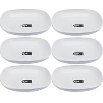 Kit 6 Pratos Plásticos Brancos 17,2cm Essential Coza Servir Petiscos Frutas Mesa Posta
