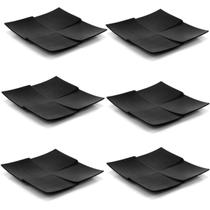 Kit 6 Pratos Quadrado Para Porções Melamina Profissional 23cm- Houseware Kit 6 Pratos Quadrado Para Porções Melamina Profissional 23cm- Houseware