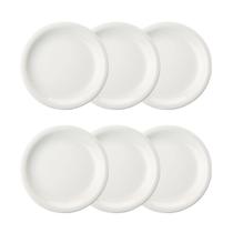 Kit 6 Pratos Raso 26cm em Porcelana Branca Kit 6 Pratos Raso 26cm em Porcelana Branca