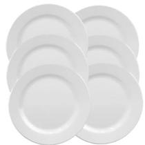 Kit 6 Pratos Raso em Melamina Resistente 23cm Buffet Hotel