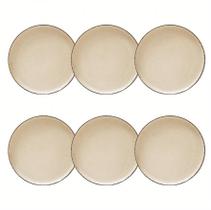 Kit 6 Pratos Raso Moderno 100% Porcelana 27 cm