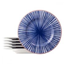 Kit 6 Pratos Raso Tramontina Abstratta em Porcelana Decorada 28 cm