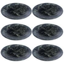 Kit 6 Pratos Rasos De Pedra Sabão 18 cm