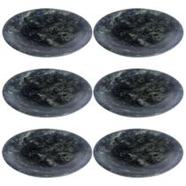 Kit 6 Pratos Rasos De Pedra Sabão 18 cm