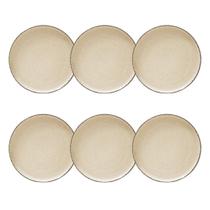 Kit 6 Pratos Rasos Moderno 100% Porcelana 27 cm