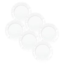 Kit 6 Pratos Rasos Nadir Figueiredo Pétala Vidro Floral Branco 25cm