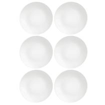 Kit 6 Pratos Rasos Tramontina Porcelana Branco 28cm Sophia Mesa Posta Restaurante