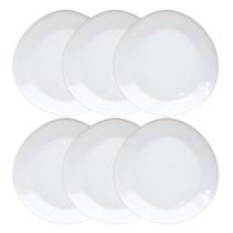 Kit 6 Pratos Rasos Triangular de Melamina Premium Branco 19,1cm Leve Resistente - Bestfer