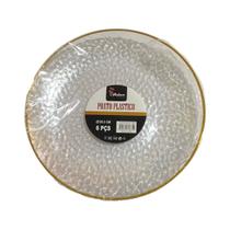 Kit 6 Pratos Redondo Acrílico Borda Dourado 25cm Natal Festa Kit 6 Pratos Redondo Acrílico Borda Dourado 25cm Natal Festa