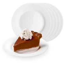 Kit 6 Pratos Redondo Sobremesa Opaline Branco Jantar Restaurante Gourmet 19cm